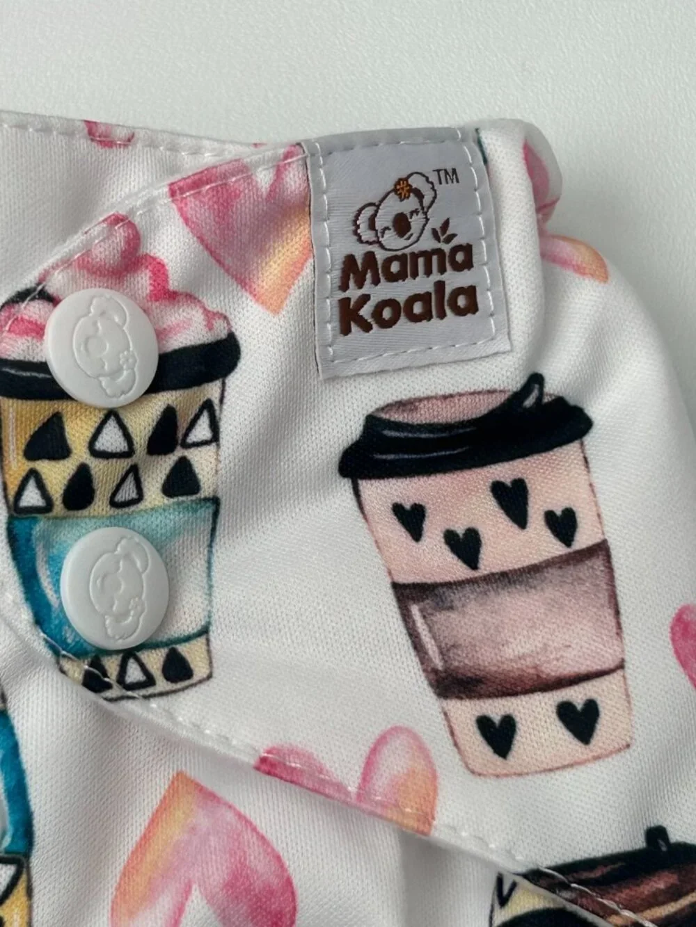 Mama Koala Coffee Lovers Print Pocket Cloth Diaper OS No Insert NEW